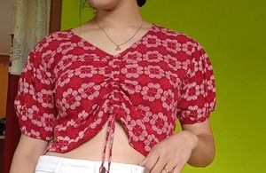 Red Adjustable Crop Top😍♥️