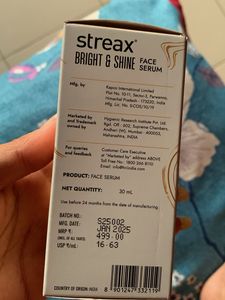 Streax Bright &amp; Shine Face Serum
