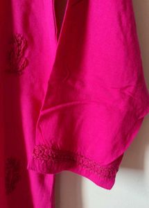 Rose Pink Chikankari Kurti 🌹