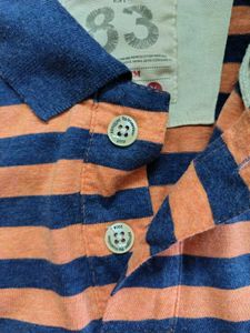 All Rugged Striped Polo Shirt - Medium