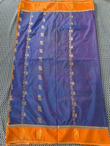 Blue & Orange Indian Saree