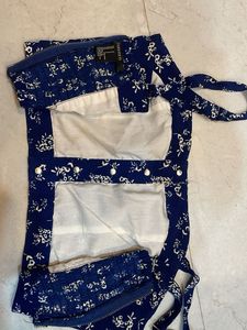 A Single Strap Navy Blue Crop Top