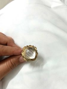 White Citrine Gemstone Ring