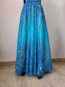 Blue Beaded Evening Gown