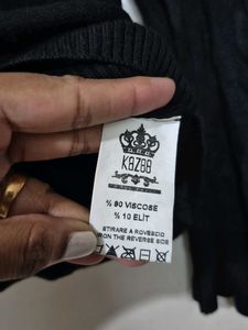 Black Shimmer Pullover.