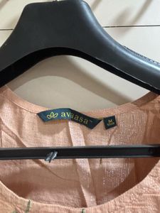 Peach Embroidered Kurti