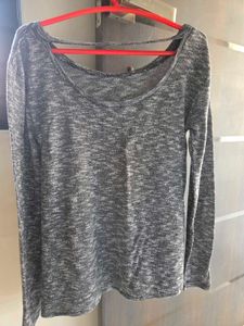 Gray Long Sleeve Top