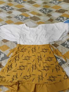 Cute Yellow & White Dress