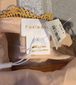FOXIEDOXTwo-tone Crochet Maxi Gown In Yellow/ivory
