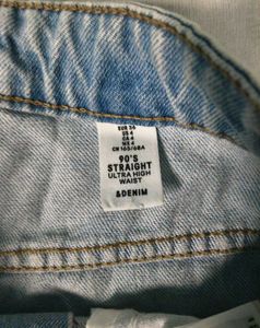 Wide leg light blue denim