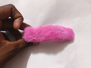 Pink Fuzzy Hair Clip