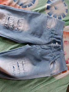 Colour - Light Blue , Narrow Fitting Denim Jeans,