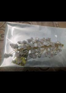 wig hair with floral clip