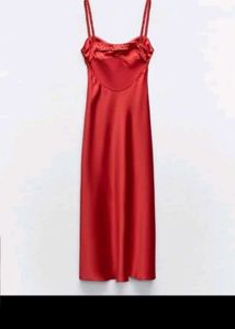Red Satin Maxi Dress
