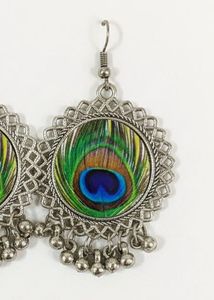 Peacock Feather Necklace &amp; Earring Set