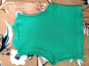Green Ribbed Tank Top