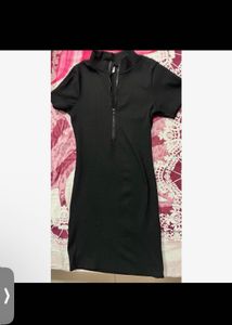 Black Ribbed Mini Dress