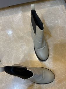 Grey Block Heels Boots From Paris
