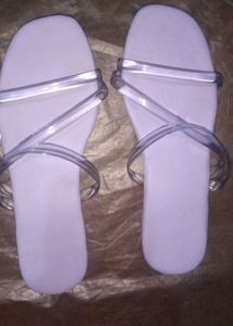 Transparent Straps Lavender Flats