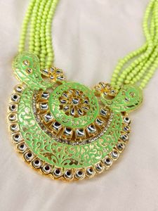 🌸 Green Kundan Necklace Set 🌸