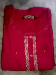 Rose Colour Party Wear Kurti