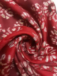Red Print Button-Down Top