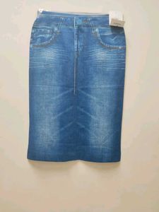 Denim Print Pencil Skirt