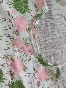 Chic Pink &amp; Green Floral Summer Top