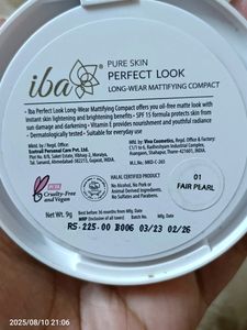 Iba Longwear Mattifying Compact 01 Fair Pearl