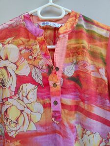 Peach Printed Top/Tunic