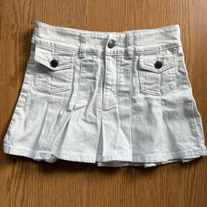 Y2K White Pleated Mini Skirt