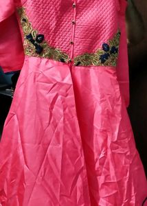Pink Embroidered Party Dress