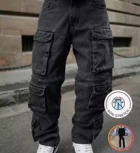 Black Cargo Denim Jeans (28)