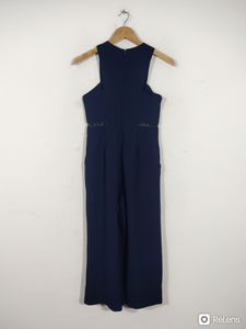Plain Blue Sleeveless With Back Zip Jumpsuits (Women&#39;s)