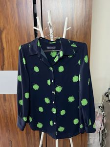 Navy & Green Polka Dot Shirt