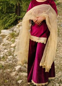 Velvet Sharara Set Without Dupatta
