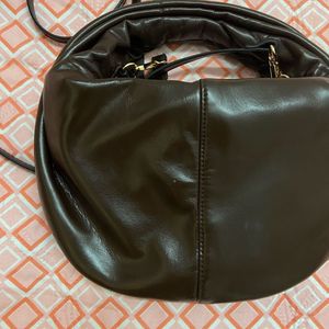 Dark Brown Leather Crossbody Bag