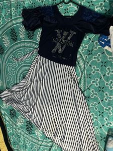 Striped Hem Midi Dress