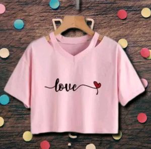 Pink 'Love' Crop Top