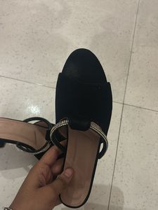 Black Heeled Mules