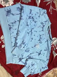 Blue Marble Print Top
