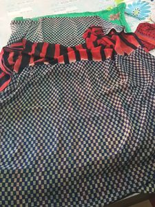 3 Colored Based Saree With Green Pallu