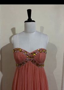 Elegant Coral Maxi Dress