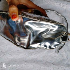 Silver Metallic Shoulder Bag