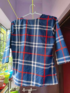 Blue Plaid Top
