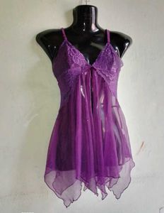 Purple Lace Babydoll Lingerie