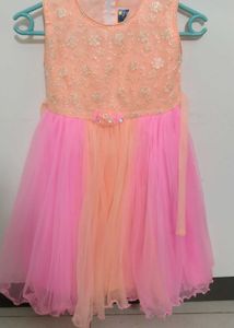 Girl's Pink & Orange Tulle Dress