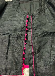 Silk Black Crop Top blouse