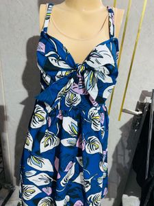 Blue Floral Tie-Front Sundress