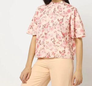 Floral Print Blouse - Bell Sleeves